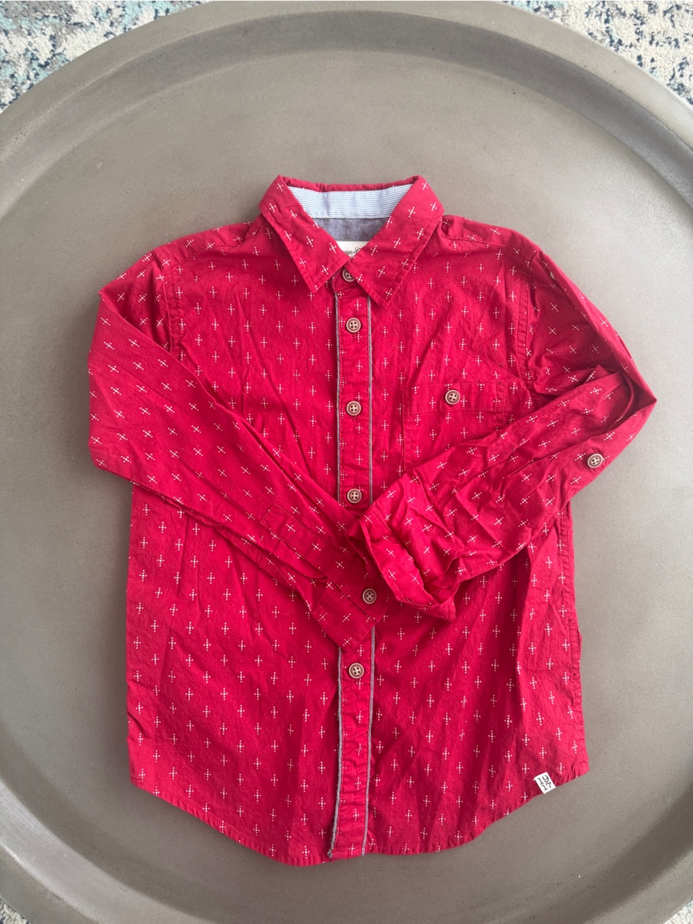 Sovereign Code Los Angeles Boys Red Button-Down Shirt Size 6